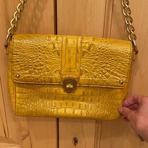 Brahmin Yellow Embossed Shoulder Bag